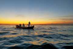 Caorlina controluce al tramonto